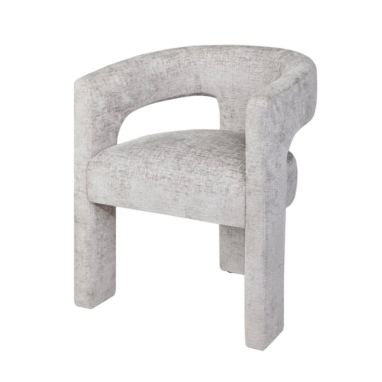 Eco friendly Wooden White Sherpa Accent Chair For Dining Room