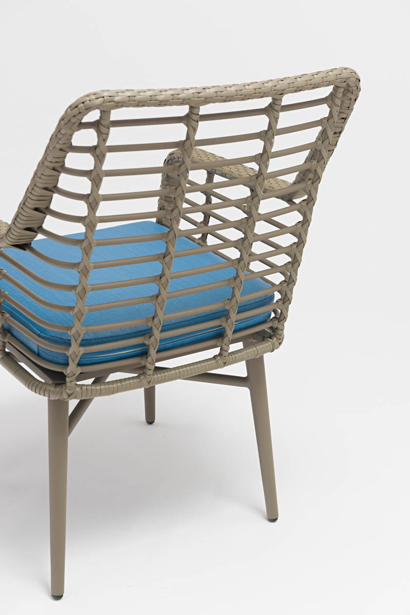 Powder Coated Frame Garden Rattan Chair for Water-proof and Sun-proof Outdoor Furniture