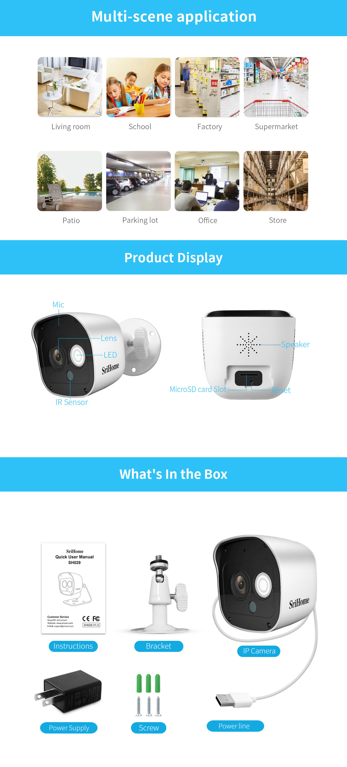 Security Indoor And Outdoor Camera Wireless Wifi Cctv IP Surveillance Cameras