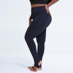 Over Waist Plus Size Yoga Pants 80% Polyester Solid Tummy Control Sports