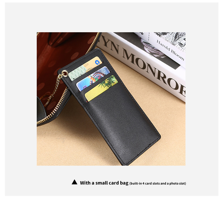 Fashion Long Wallet Double Layer Double Zipper Lady Shoulder Bag for All Seasons