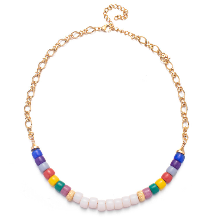 Stainless Steel Forte Beads Bracelet 18k Vacuum Gold Plating with Chain
