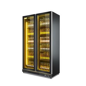 China Fan Cooling Glass Door Upright Refrigerator For Sell Monster Energy Drink Display Fridge wholesale