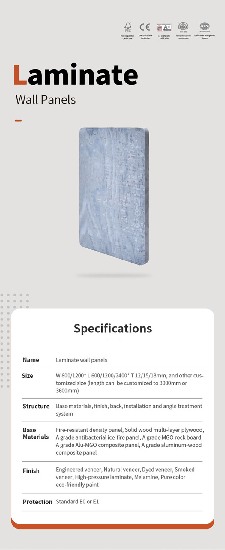 Flat Laminate Sound Deadening Wall Panels MDF Custom Size For Office Hotel