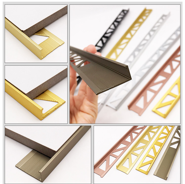 L Shape Aluminum Tile Corner Trim 1.5mm Height with Oval Punching hole
