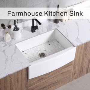 China Apron Front White Ceramic Farmhouse Kitchen Sink 30 Inch Single Bowl wholesale
