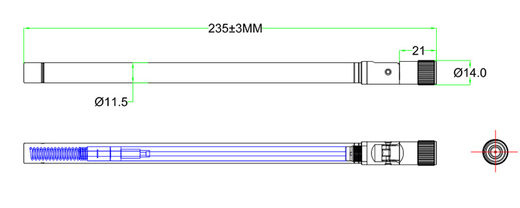450MHz Ultra Low Frequency Antenna Long Range Booster Wifi Antenna 2dBi
