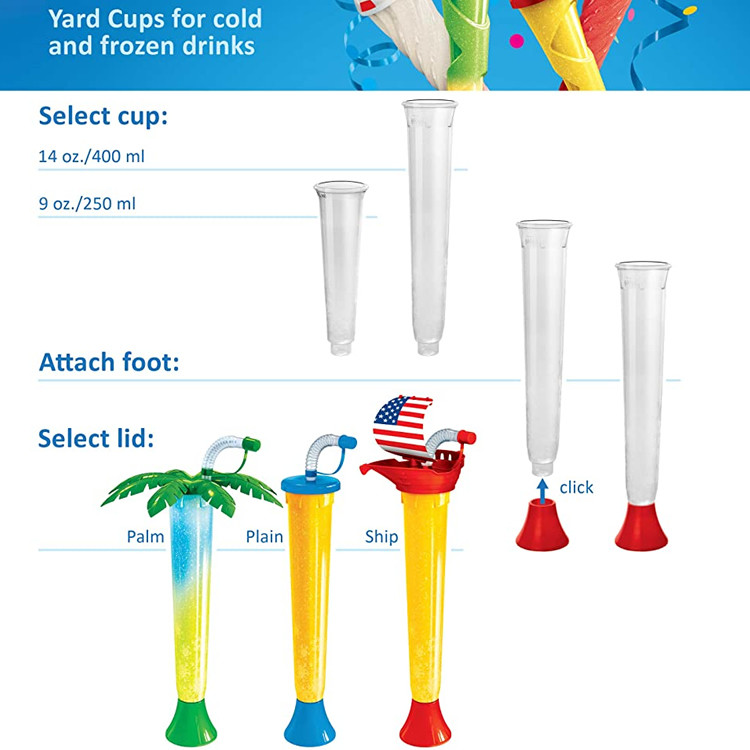 Extra Large PET Party Yard Cups For Slush Alcoholic Beverage And Soft Drinks