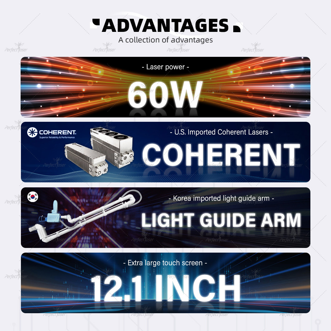 60W Output Power Co2 Laser Machine with 20*20mm Focus Spot Diameter and RF Tube Laser Source