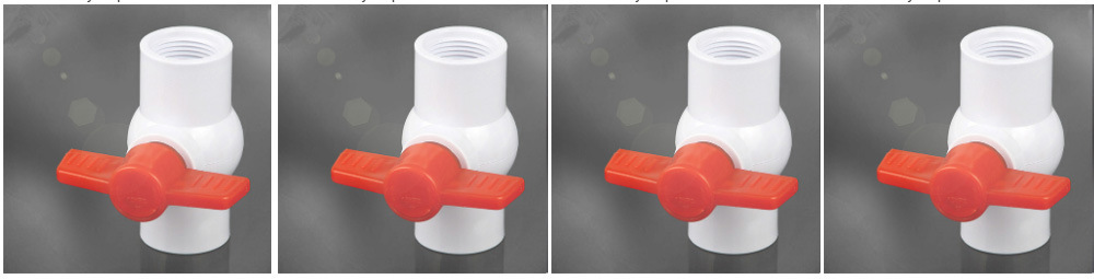 PVC Red Handle New Material Black Octangle Male and Female Threaded Ball Valve