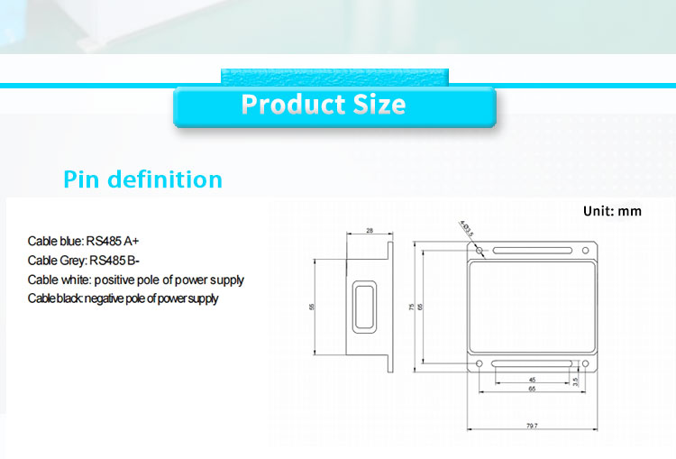 UBJG-08 Customized Support UNIVO RS485 0.05-80m Single Point Laser Ranging Sensor