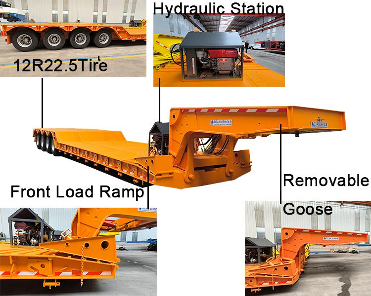 TITAN 100 Tons Removable Gooseneck Trailer for Sale  Removable Gooseneck Lowboy Trailer