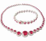 Luxury Ruby Gemstone Necklace A Grade Cubic Zirconia Gemstone Necklace 925