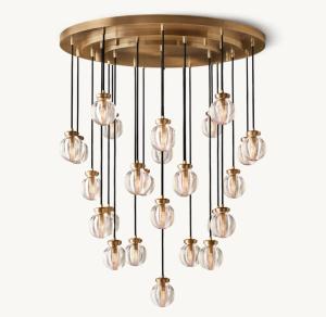 China 110-220V Crystal Chandelier Ceiling Light Pearl Round Chandelier wholesale