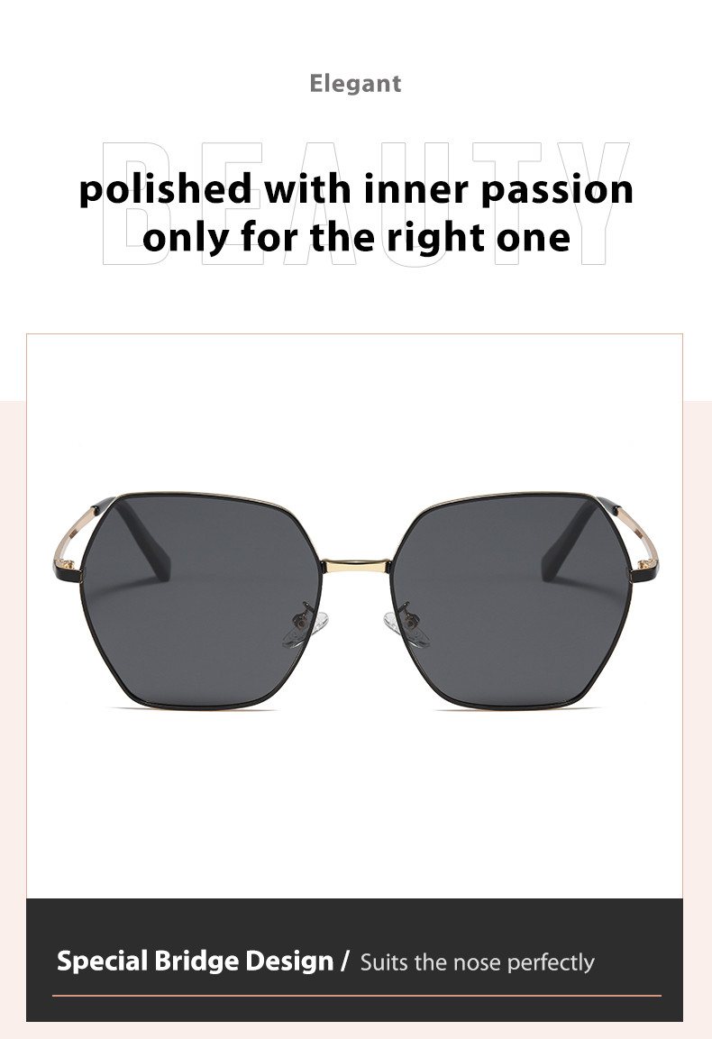 Personalized Polygonal Metal Frame Sunglasses Eye Protection OEM