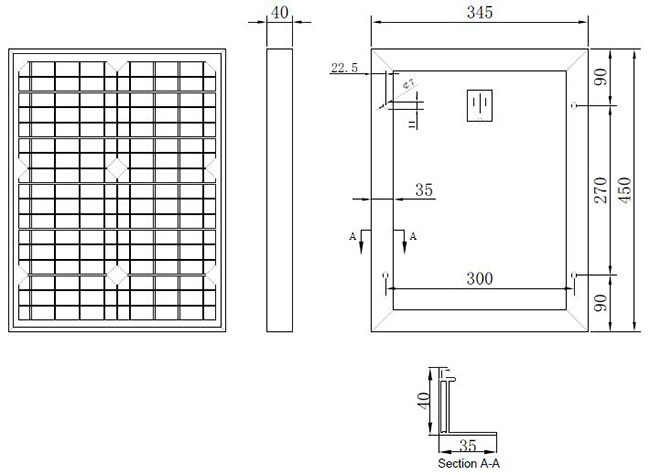 Small 25W Monocrystalline Solar Module High Transmission Tempered Glass IP65
