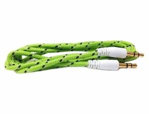 China Multi colors Textile braided 3.5mm AUX audio cable wholesale