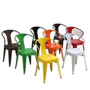 China Adjustable Metal Frame Armchair Customized Metal Stacking Dining Chairs wholesale