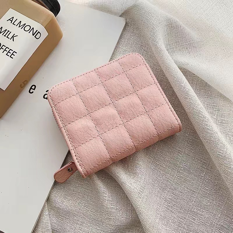 Short Korean Style Mini Small Wallet Women's Bag with Custom Logo and Zipper Closure
