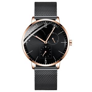 China Casual Men'S Luxury Stainless Steel Watches Jewelry Buckle Mineral Tempered Glass Mirror wholesale