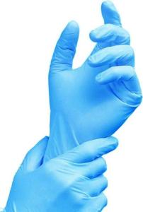 China 100 Pack Hospital Disposable Gloves Blue Nitrile Biodegradable wholesale