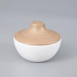 wooden white resin round soap dish for 5-star hotel bathroom accessories
