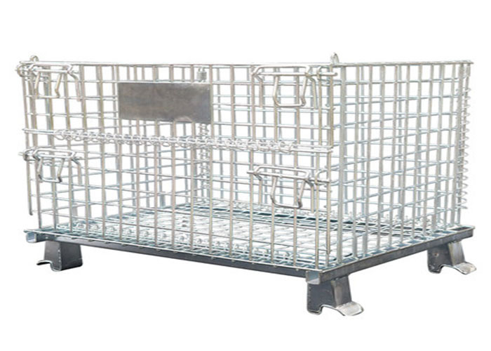 Heavy Duty Wire Mesh Container , Collapsible Wire Container Powder Coated