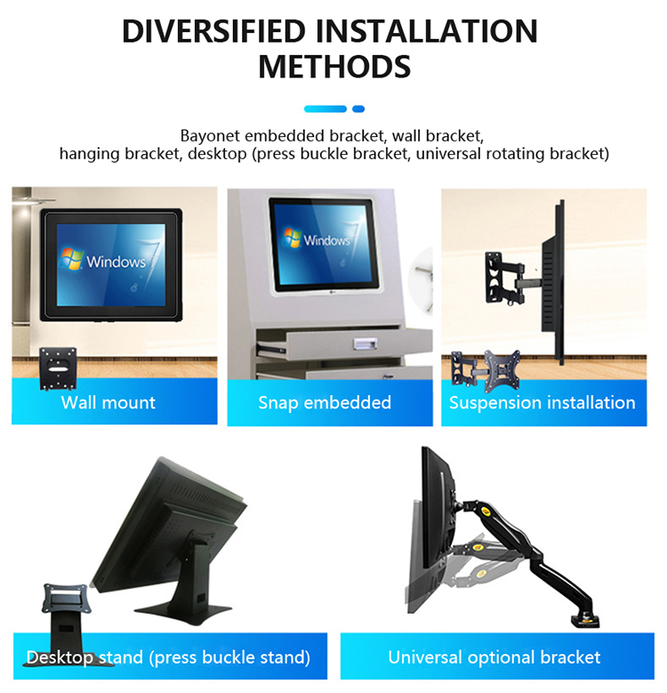 Panel PC 19.5 Inch Wall Mounted Industrial Touch Screen Pc Hard Disk 64G/128G/256G/512G Optional