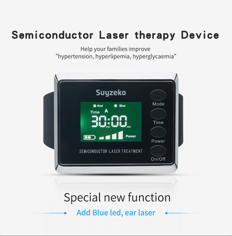 1600mah Acupuncture Laser Therapy Wrist Watch For High Blood Pressure Blood Sugar