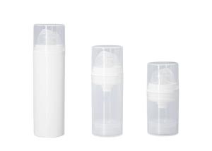 China Round allplastic Pp Airless Pump Bottle 15ml 30ml 50ml Mono airless pump bottle dispenser wholesale