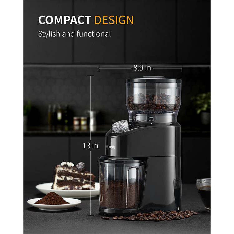 Blue LED Light Burr Conical Grinder 2 To 12 Cups Safety Lock Office Espresso Machine
