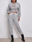 Small Quantity Clothing Manufacturer Women'S Hoodie Loose Coat Vest With Pants