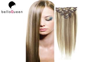 China Brazilian Straight Virgin Clipping In Hair Extensions 6#/613# Ombre wholesale