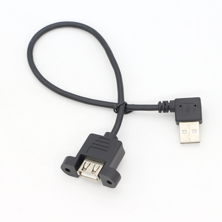 Screw Locking Male to Female Panel Mount USB Extension Cable