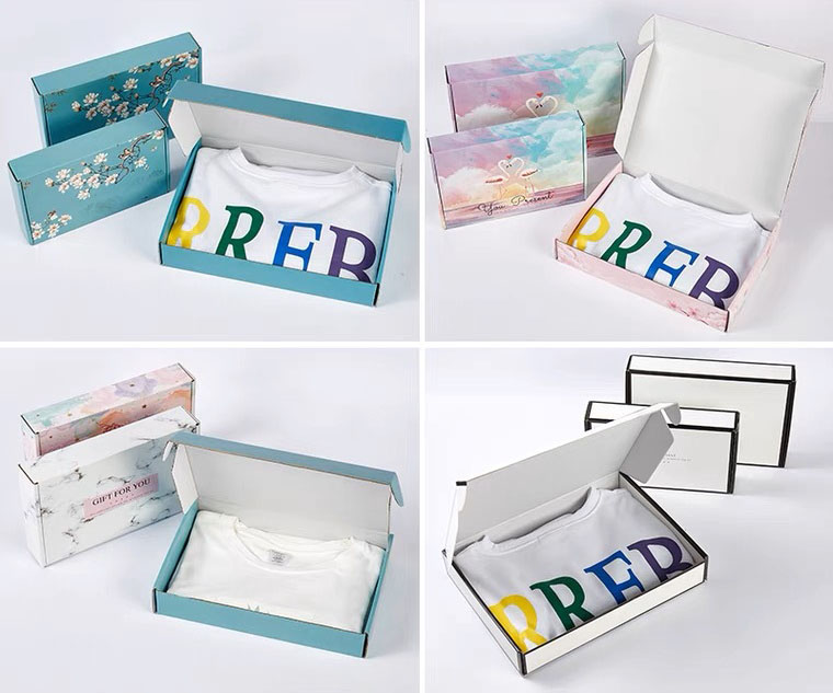 Recyclable Custom Corrugated Cardboard Clothes T-Shirt Packaging Mailer Box for Socks