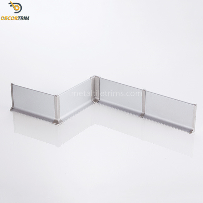 J Type Skirting Aluminium Profile , Skirting Moulding Profiles For Wall Corner