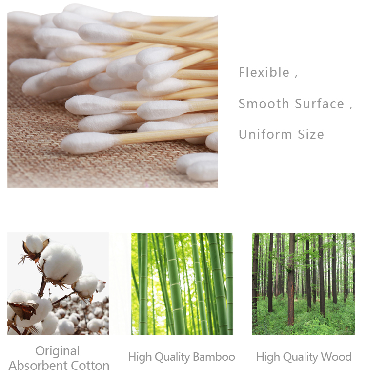 Disposable Sterile Wood Stick Cotton Swabs Applied For Cleaning Machine