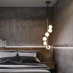 Nordic Minimalism Glass Ball Pendant Lights for Bedroom Home Restaurant Spiral