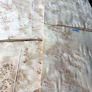Waterproof Natural Mappa Burl Veneer , Plywood Burl Wood Panels Facings