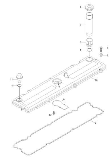 3863454 Cummins Oil Filler Cap For Hyundai R220LC-9 Excavator Spare Parts