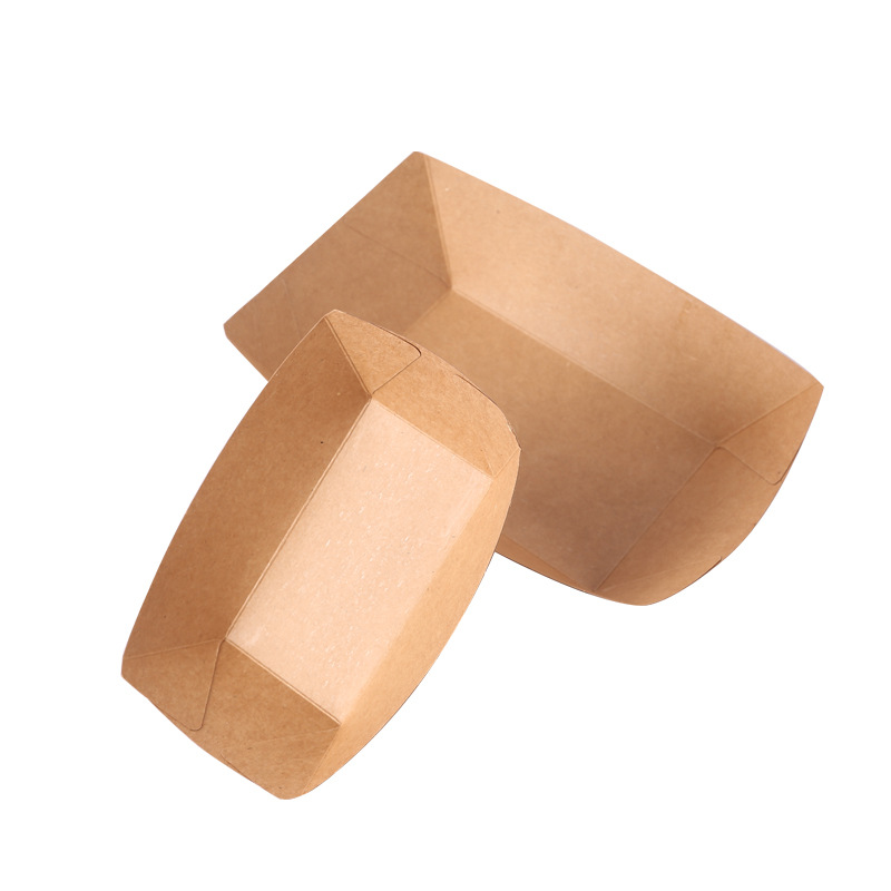 Eco-friendly Square Food Tray for Biodegradable Takeaway Sushi Sandwich Kraft Paper Box