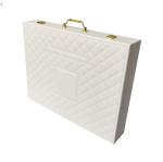 250*180*73mm Luxury Cosmetic Packaging Boxes White PU Makeup Storage Box With