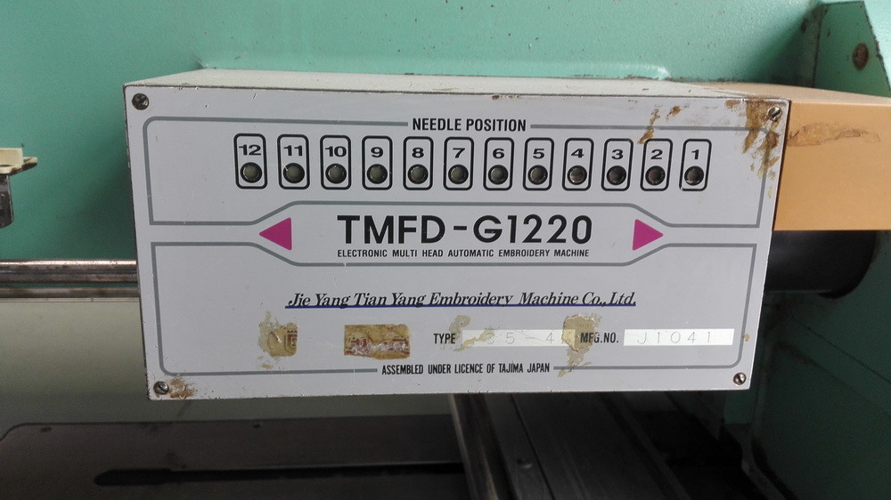 Used Tajima Embroidery Machine TMFD-G1220