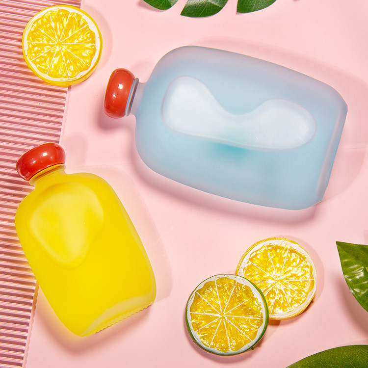 100ml Flat Square Airtight Glass Juice Container Bottles For Beverage Storage