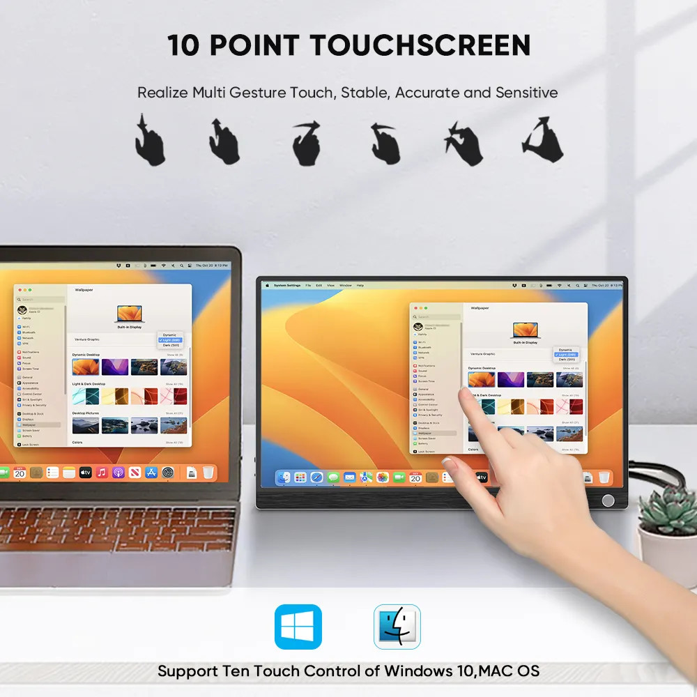 Mini HDMI External Laptop Portable Screen Extender Multi Monitor 14inch For Gaming