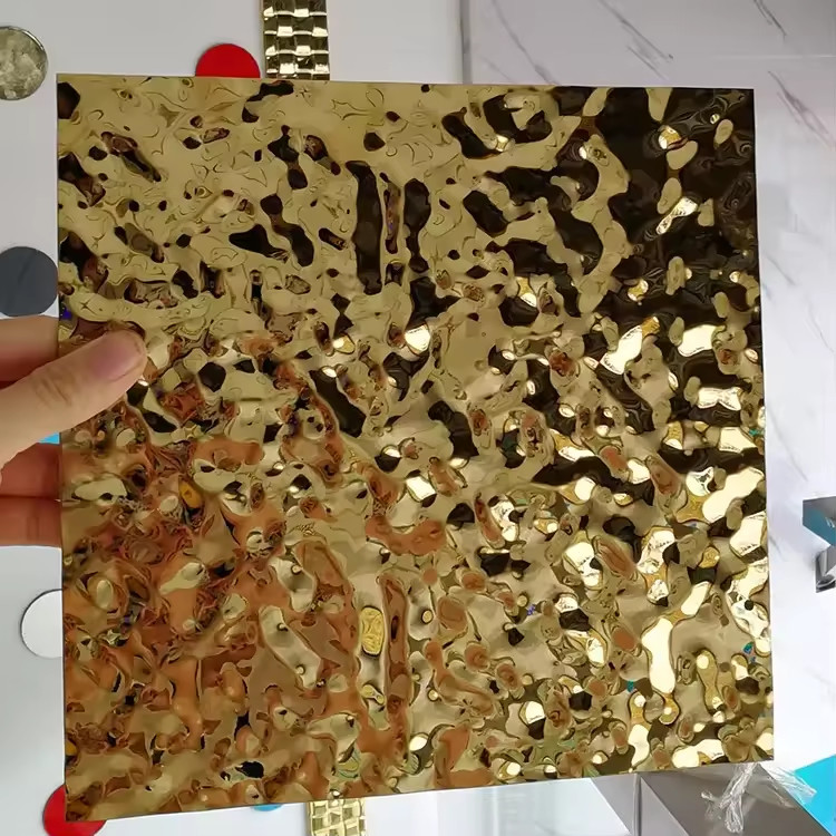 Decorative Color Sheet Mirror Gold 302 304 304l Water Corrugated Stainless Steel Plate