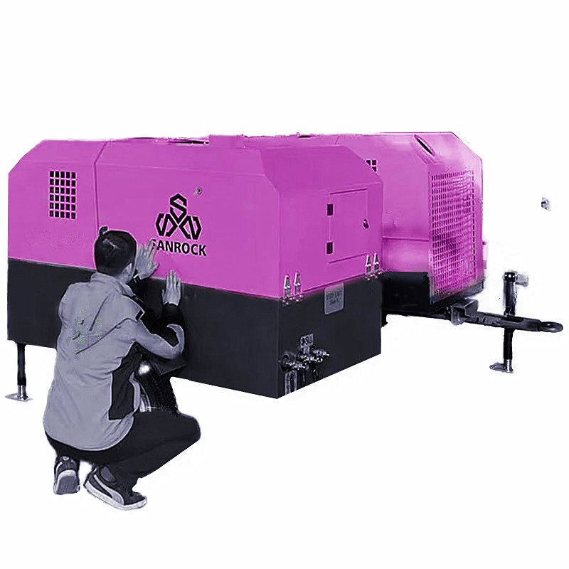 15HP Rotary Screw Air Compressor Diesel Driven Mobile Single Screw Air Compressor