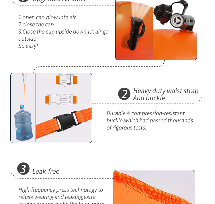 Light Weight PVC Inflatable Floating Storage Safety Swim buoy Open Water Marker Swimming Buoy