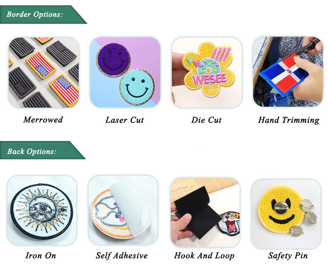 Iron On Sew On Custom Logo Embroidery Patches Chenille Patches For Clothing Jeans Bags