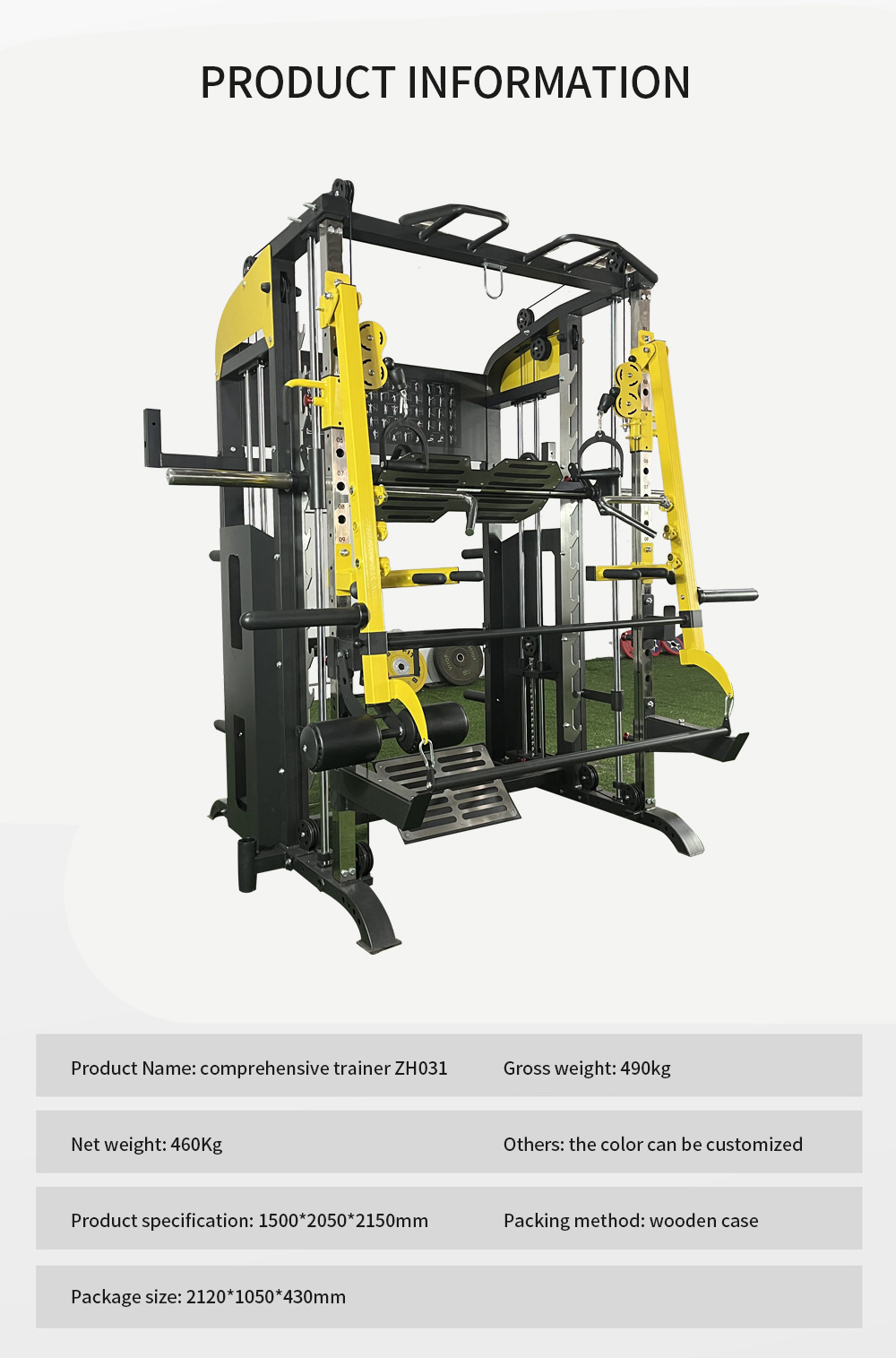 Factory Price Bodybuilding Cable Cross Multifunctional Power Cage Squat Rack Workout Training Smith Machine